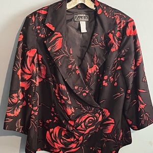COPY - SELLING ALEX EVENINGS BLOUSE FOR WOMEN SIZE 1X COLOR FLORAL LONG SLEEVE …